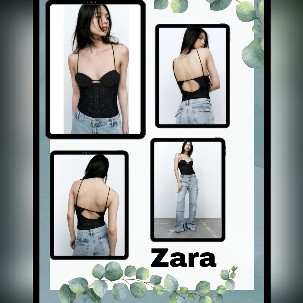 NWOT Zara Women's Lace Corset Style Bodysuit Size Large